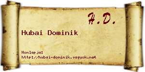 Hubai Dominik névjegykártya